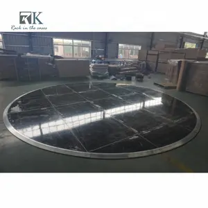high gloss black round portable stage for wedding decoration dance floor with carton package events products supplies