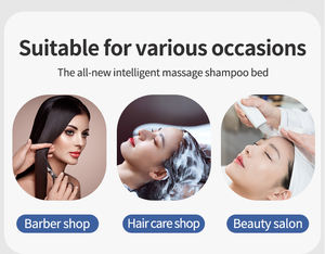 Japon tarzı yarı yalan saç yıkama yatağı 360 derece dönen kuaför siyah şampuan yatak - Product Image 3