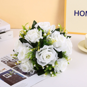 YOUYIZUO Múltiples colores Dkb Rosas Flores artificiales Tela <span class=keywords><strong>de</strong></span> seda a granel Bola <span class=keywords><strong>de</strong></span> Flores Negras Centros <span class=keywords><strong>de</strong></span> mesa rosas para Decoración <span class=keywords><strong>de</strong></span> mesa - Product Image 5