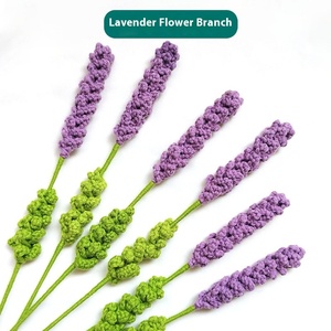 Bouquet tissé à la main de lavande haute ornement décoratif de mariage avec fil fini fleur artificielle fleur ressemblant à de la fourrure - Product Image 5