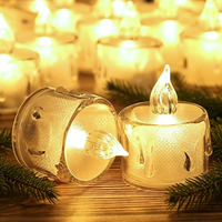 Bougies LED sans flamme en acrylique, à piles, effet cristal, pour la décoration d'Halloween, de Noël et de Diwali