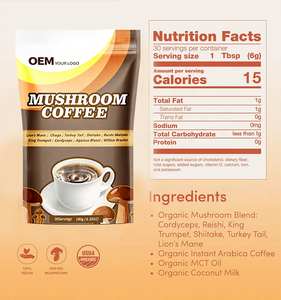 Café de Hongos Orgánico de Marca Privada OEM Plus Adaptógenos con Complejo de Melena de León, Chaga, Reishi y Cordyceps - Product Image 4