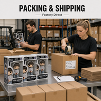 Figurine d'idole Kpop personnalisée, sweat à capuche décontracté, figurine vinyle de collection avec microphone, coffret cadeau pour fans, présentoir de vente au détail, marchandises en gros