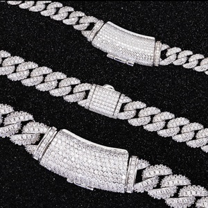 Moissanite Diamond Miami Cuban Link Chain 6mm 9mm 13mm Moissanite Bracelet White <b>Gold</b> Plated 925 Silver Hip Hip Cuban Chain - Product Image 6