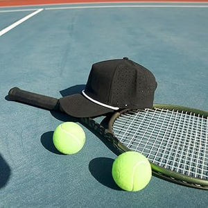 Casquette de golf brodée personnalisée imperméable à l'eau mi-profil corde Performance casquette Snapback trous découpés au laser maille camionneur chapeau pour la course - Product Image 5