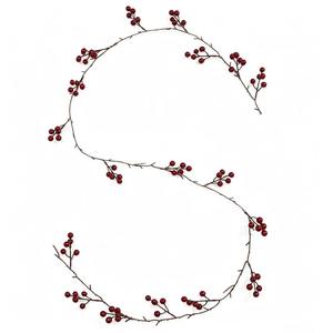 Guirlande de Noël artificielle en rotin avec baies rouges, décoration pour fenêtre ou porte, ornement suspendu - Product Image 4