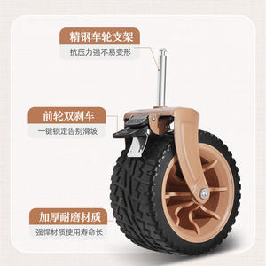 Table de camping pliable Tianxianzhe pour l'extérieur, 98x56x56cm, quatre roues, tissu Oxford gris, rangement pour pique-nique et camping - Product Image 3