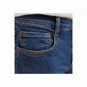 J & J Jeans en denim taille haute à coupe droite pour homme, style vintage gothique hip-hop, streetwear, D/bleu, coupe ample, tricoté de couleur foncée et claire - Product Image 1