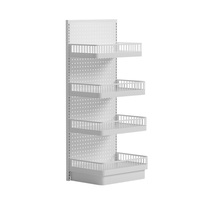Bestseller Weißes Endkappen-Display-Regal Kleines Snack-Regal Mehrstöckige Vitrine für Zuhause