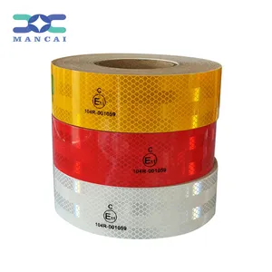 Mancai 5.3Cm * 50M Diamantkwaliteit 983 Hoge Opvallende Acryl Rand Verzegelde Lakens Vinyl Veiligheid Ece 104r Reflecterende Tape Voor Vrachtwagen