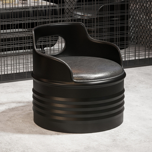 Juego de Muebles de Barril de Metal con Acabado en Polvo, Estilo Industrial Moderno Negro, para Comedor, Bar, Cafetería, Salón Comercial - Product Image 5