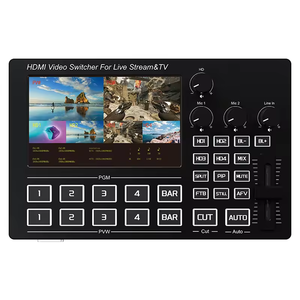 FJGEAR Switcher Video HDMI a 4 Canali con Monitor da 5 Pollici, Mixer Multi-Vista a 4 Vie per Streaming e Trasmissioni - Product Image 1