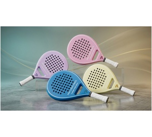 <span class=keywords><strong>Raquette</strong></span> <span class=keywords><strong>de</strong></span> <span class=keywords><strong>padel</strong></span> en fibre <span class=keywords><strong>de</strong></span> carbone légère et durable <span class=keywords><strong>de</strong></span> la série Macaron, haute performance, noyau en mousse EVA rose et blanc pour femmes - Product Image 1