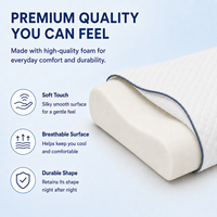 Bantal Leher Cradle Curve dengan Sarung Pendingin, Inti Busa Memori Slow Rebound, Penyangga Tidur Ergonomis Bentuk B untuk Penggunaan di Kamar Tidur