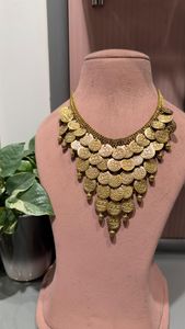 Gold Plated <b>Statement</b> <b>Necklace</b> Womens Bohemia Style Zinc Alloy Coin Chain Party Jewelry - Product Image 1