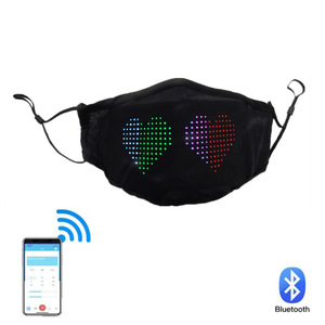 Kanlong música fiesta de Halloween Navidad luz <span class=keywords><strong>led</strong></span> <span class=keywords><strong>cara</strong></span> máscara App programable controlada mensaje pantalla - Product Image 2