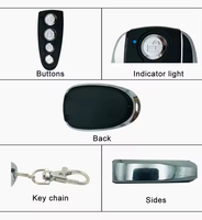 Télécommande universelle électrique 4 boutons 433,92 MHz, duplicateur de clé de voiture ABS à clonage automatique pour portail