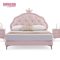 Lit de chambre LOONGFUNG en cuir pleine fleur véritable, style luxe léger, avec sommier à lattes en pin massif et tête de lit matelassée, lit sur mesure