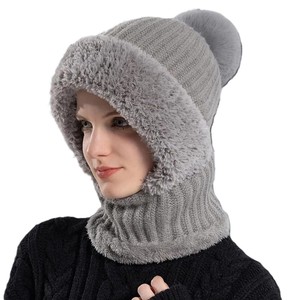 Gorro de punto a la moda con calentador de cuello para ropa de invierno diaria, precios al por mayor, opciones multicolor, gorros de invierno - Product Image 2