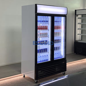 El Mejor Refrigerador Comercial de Doble <span class=keywords><strong>Puerta</strong></span> con Vitrina de Vidrio, Enfriador de Bebidas Vertical en Venta - Product Image 3