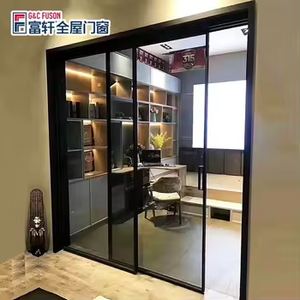 Fuson Fabricante Suministro Balcón Cierre suave Lowes Elevador de vidrio doble y puerta corredera de aluminio externa - Product Image 3