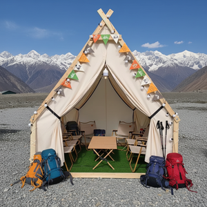 Carpa Triangular Impermeable para Exteriores, para Comer al Aire Libre, para las Cuatro Estaciones, de Una Sola Capa, para Acampar, para Hacer <span class=keywords><strong>Barbacoa</strong></span>, Estilo Celebridad de Internet - Product Image 4