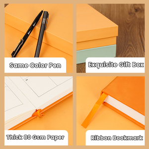 Sang trọng hộp quà tặng cổ điển chấm lót tùy chỉnh Bìa Cứng PU da giấy bìa lòng biết ơn Tạp Chí máy tính xách tay - Product Image 5