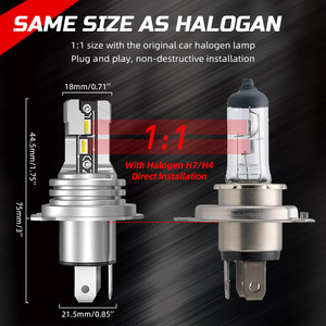 Bombilla Led <span class=keywords><strong>antiniebla</strong></span> para coche, Luces de Faro de 12V, 6000K, H4, H7, H11, H1, 9005, 9006, HB3, HB4, 3000K, Plug and Play - Product Image 3