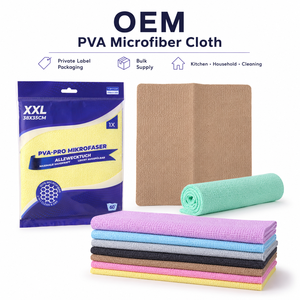 ผ้าเช็ดทำความสะอาดไมโครไฟเบอร์ PVA แบบกำหนดเองสำหรับขายส่ง ซึมซับน้ำได้ดี เป็นมิตรกับสิ่งแวดล้อม ใช้สำหรับเช็ดกระจกรถยนต์และห้องครัว - Product Image 5