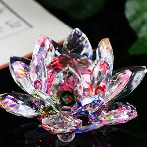 Feng Shui, fleur de lotus en cristal de quartz, artisanat, <span class=keywords><strong>presse</strong></span>-papiers en verre, ornements, figurines, décoration de la maison, décoration de mariage, cadeaux, souvenirs - Product Image 4