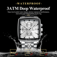 Reloj Poedagar 866 para Hombre, de Lujo, Cuadrado, Cronógrafo, Acero Inoxidable, Luminoso, Resistente al Agua, Venta al Por Mayor, Directo de Fábrica, Listo para Enviar