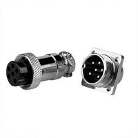 Connecteur d'aviation circulaire à coque métallique GX16, 2 à 10 broches, pour câble de raccordement de véhicules électriques et alimentation électrique