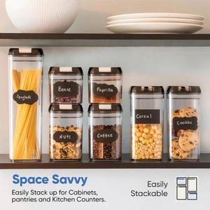 Juego de 7 Recipientes para Cereales de Plástico Ligero, Ecológico y Libre de BPA, con Tapas Herméticas a Prueba de Polvo, Multifuncionales para Alimentos de Cocina - Product Image 3