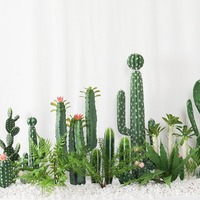 Artificielle Plastique Bébé Yucca Cactus Vert Barbarie Fig Décorations Poinsettia Amaryllis Arbres Tissu Vert Clair Couleur