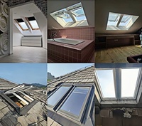 Fenêtres de toit modernes à double vitrage, fenêtres murales pour toits plats, fenêtres de toit en aluminium pour greniers, fenêtres de plafond pour balcons, style fixe ou ouvrant pour écoles