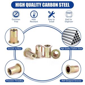 Baiguluo Rivet Nuts 915Pcs Sae Unc Carbon Steel Color Zinc Plated Self Tapping For Metal Assembly - Product Image 2