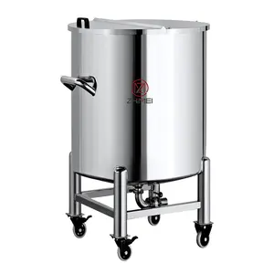 SUS304 1000l Industrial Cosmetic Movable Vertical Gelatin Food Industrial Food Grade Jacket Stainless Steel Storage Tank