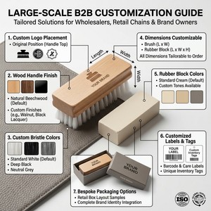 Kit de Nettoyage Personnalisé OEM pour Cuir et Nubuck – Brosse en Bois et Gomme pour Chaussures, Sacs à Main et Bottes – Vente en Gros - Product Image 6