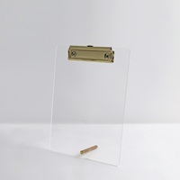 Carpeta de archivos de tablero acrílico MAXERY A4 Portapapeles de plástico transparente carpetas transparentes blocs de escritura con Clip de Metal en diferentes colores