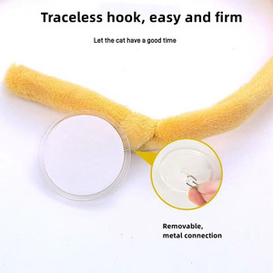 Lechón de Peluche para Mascotas, Pelota de Pelo con Plumas, Juguete Interactivo con Resorte de Tensión para Gatos, Juguetes Deportivos Interactivos - Product Image 5