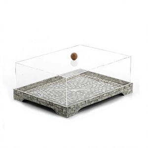 <b>Wooden</b> <b>Serving</b> <b>Tray</b> With Acrylic Cover Premium Quality handmade Designer Luxury New <b>Serving</b> Platter - Product Image 1