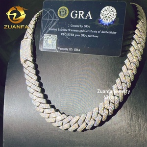 <span class=keywords><strong>Collana</strong></span> a Catena Cubana in <span class=keywords><strong>Argento</strong></span> Sterling <span class=keywords><strong>925</strong></span> con Diamanti Moissanite VVS da 15mm, Stile Hip Hop - Product Image 3