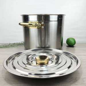 도매 대형 맞춤 사이즈 곰솥 식당용 두꺼운 국솥 상업용 조리를 위한 스테인리스 스틸 재고 냄비 - Product Image 1