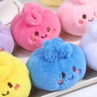 Porte-clés en peluche Kawaii 2026 tendance, en forme de boulette vapeur, jouet sensoriel anti-stress à remontée lente, doux, pour soulager le stress