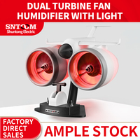 Ventilateur de bureau à double turbine, humidificateur USB avec lumière LED, mini-ventilateur de refroidissement à vitesse variable pour bureau, voiture, chambre