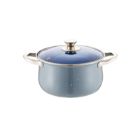 Ensemble de 10 ustensiles de cuisson modernes en acier inoxydable pour fondue, écologique, avec casserole à fond simple et couvercle en verre, compatible lave-vaisselle et gaz