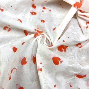 Tissu en coton Salt Shrink 80 g/m² à motif éclaboussures d'orange, sans repassage, en stock, pour robe, chemisier, haut, largeur 50 pouces - Product Image 1
