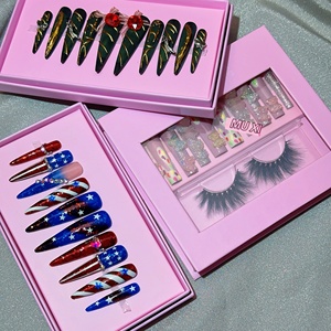 10 <span class=keywords><strong>faux</strong></span> ongles réutilisables en acrylique à presser, couvrance totale, pour femmes, pour le nail art DIY et usage en salon - Product Image 3