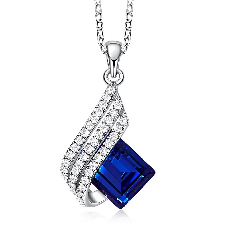 Conjuntos de joyas de cristal austriaco para boda azul real OUXI para mujer, conjunto de joyería de regalo de moda, Día de San Valentín, Navidad, 2017
