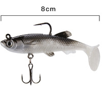 Umpan Hidup Biomimetik Laris Manis dengan Ekor Plastik & Silikon Bionik Lembut 80mm/13g Mata Kail untuk Ikan Bass dan Trout